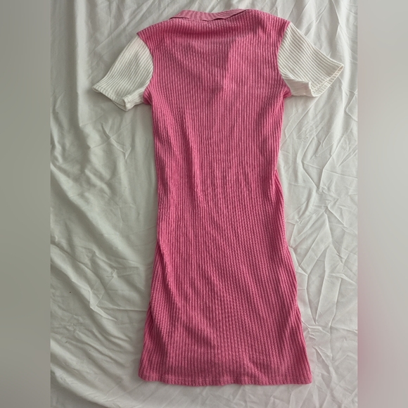 Zara Bodycon Pink Polo Shirt Dress - Picture 2 of 4